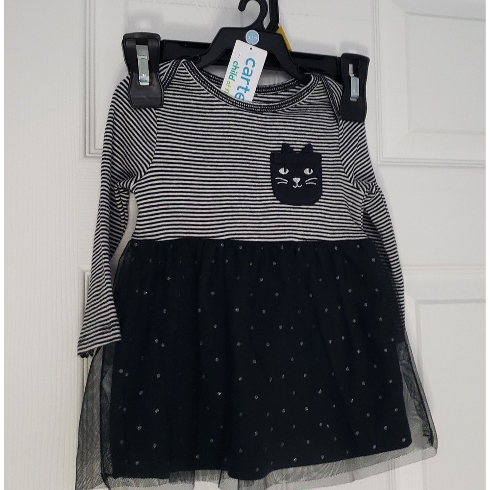 Carter Infant 2 piece Set long sleeve Black & White Size 3-6 M
